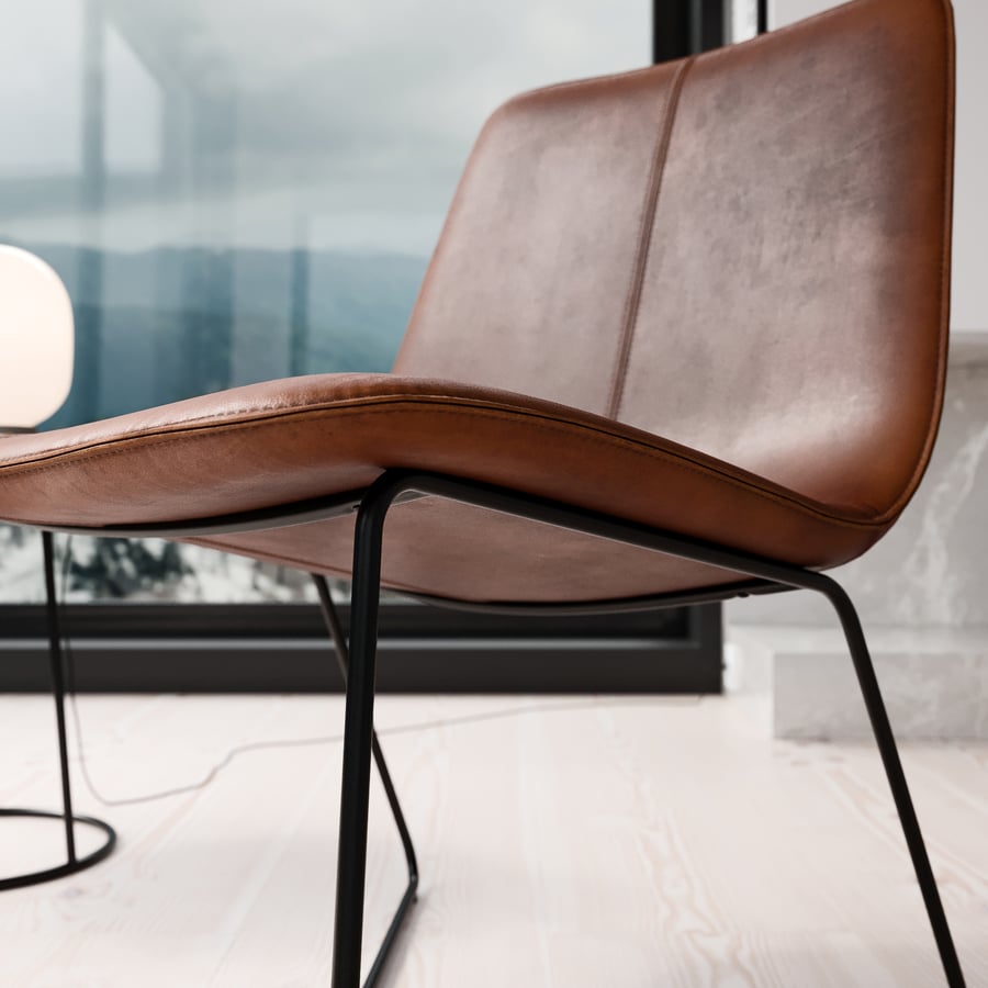 Réplique du fauteuil West Elm Zion, brun