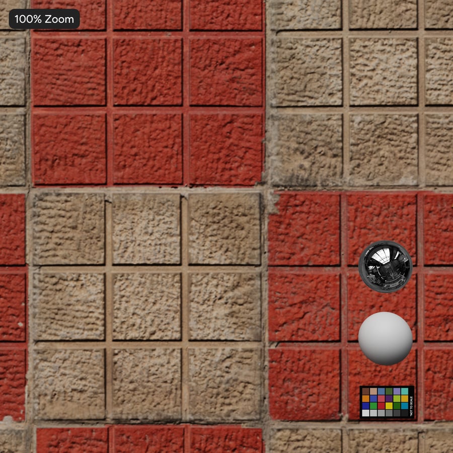 Square Paver Texture, Red Checkered