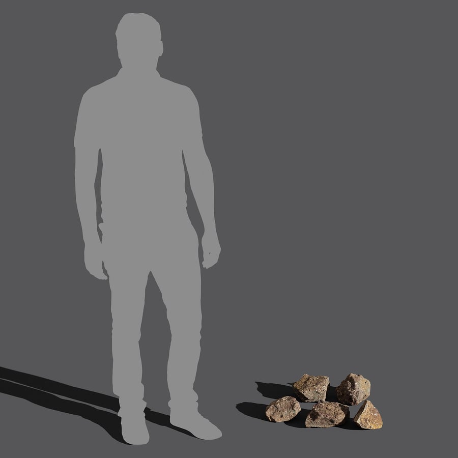 Colección de pequeños modelos de rocas de arenisca del desierto