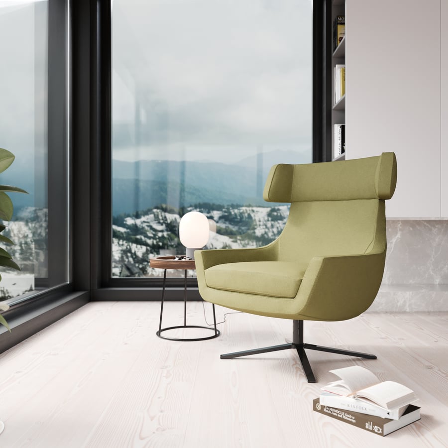 Réplique du fauteuil à dossier haut Glee, vert